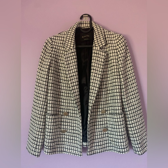 Double-breasted check blazer by Massimo Dutti - Picture 3 of 9